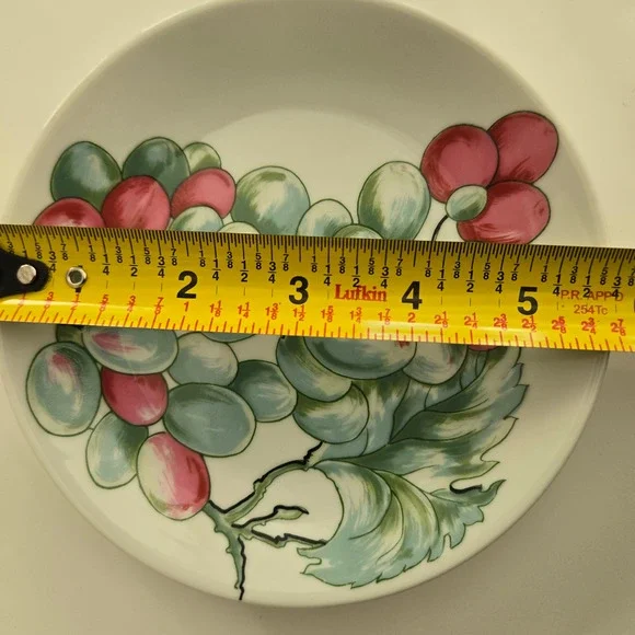 VTG Philippe Deshoulieres Grape Harvest Limoges Cocktail Canape Plates- Set of 6 - Picture 5 of 6